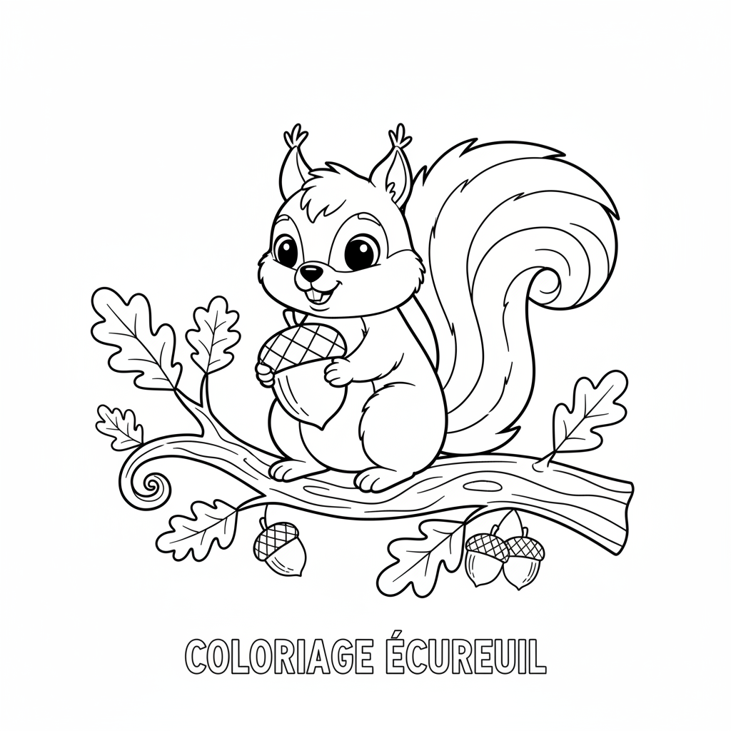 Coloriage Coloriage Écureuil À Imprimer Gratuit à Imprimer