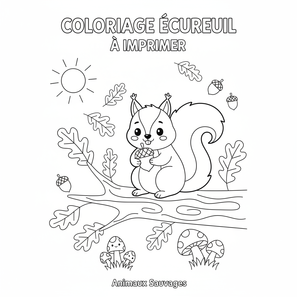 Coloriage coloriage écureuil à imprimer 2