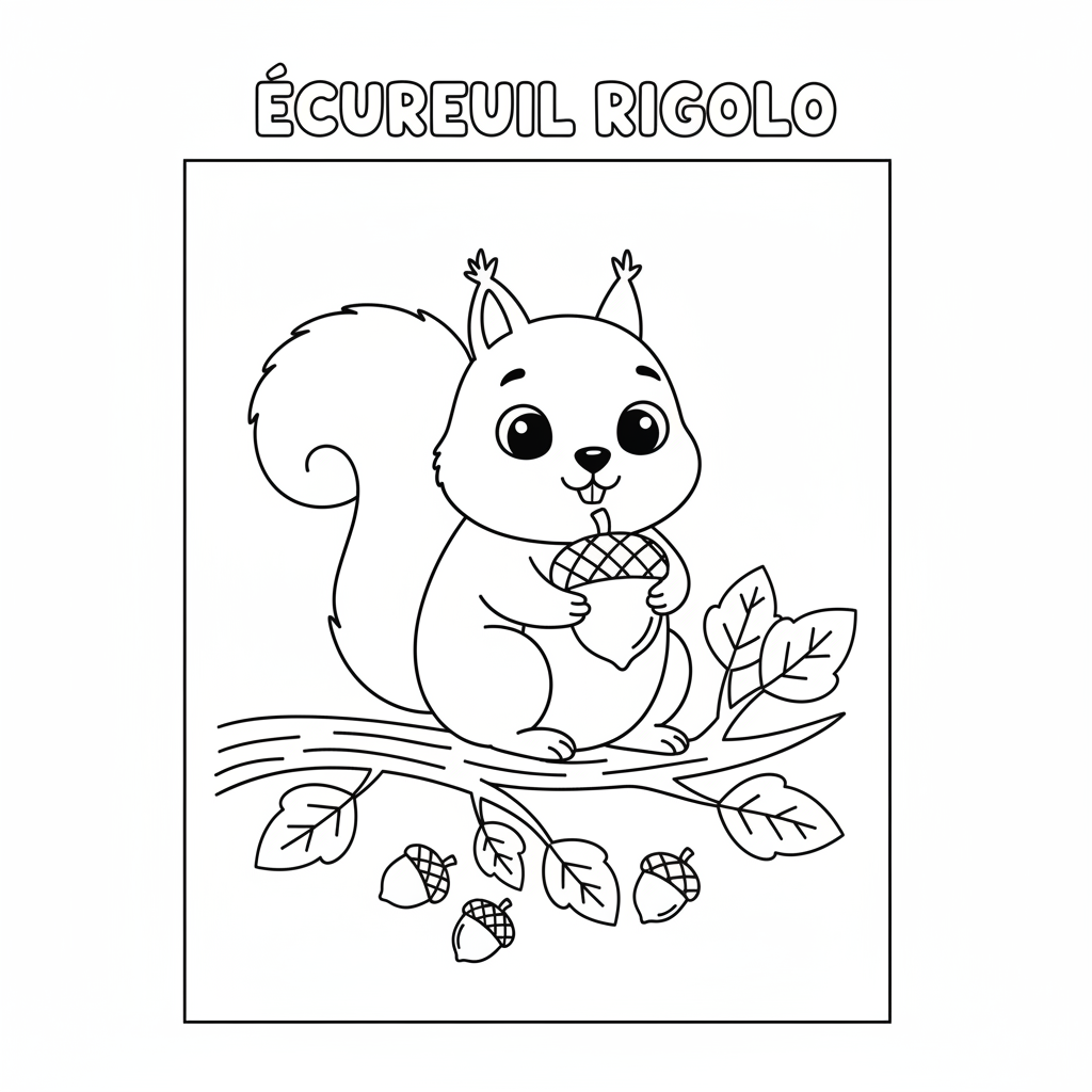 Coloriage coloriage écureuil facile