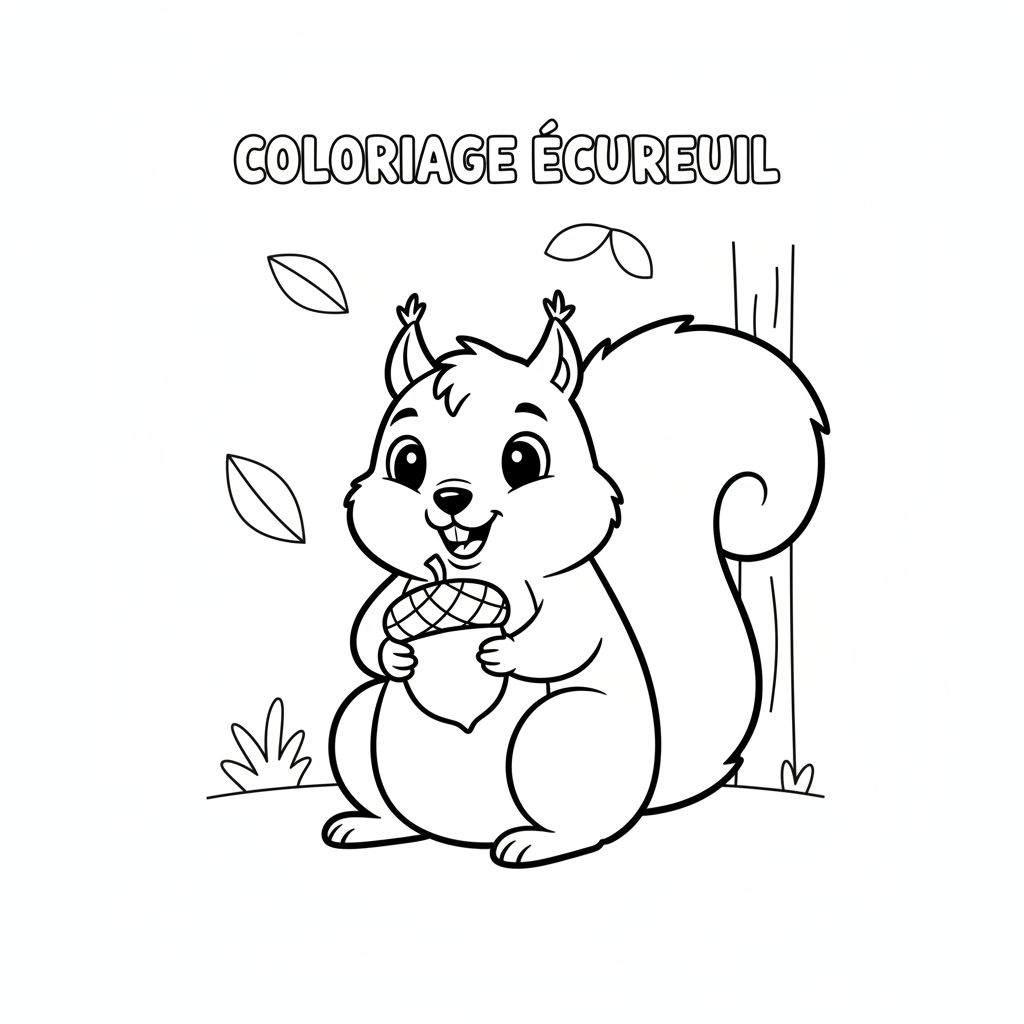 Coloriage coloriage écureuil maternelle