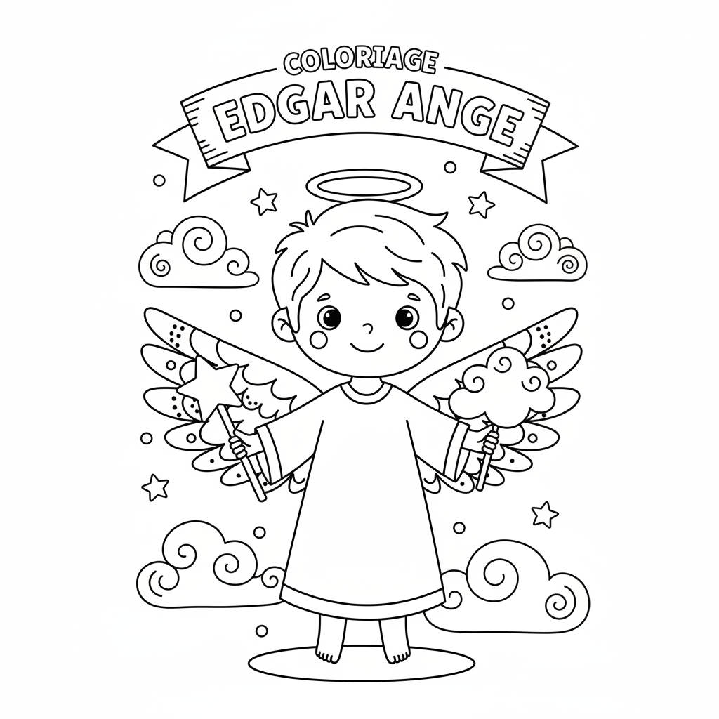 Coloriage coloriage edgar ange 2