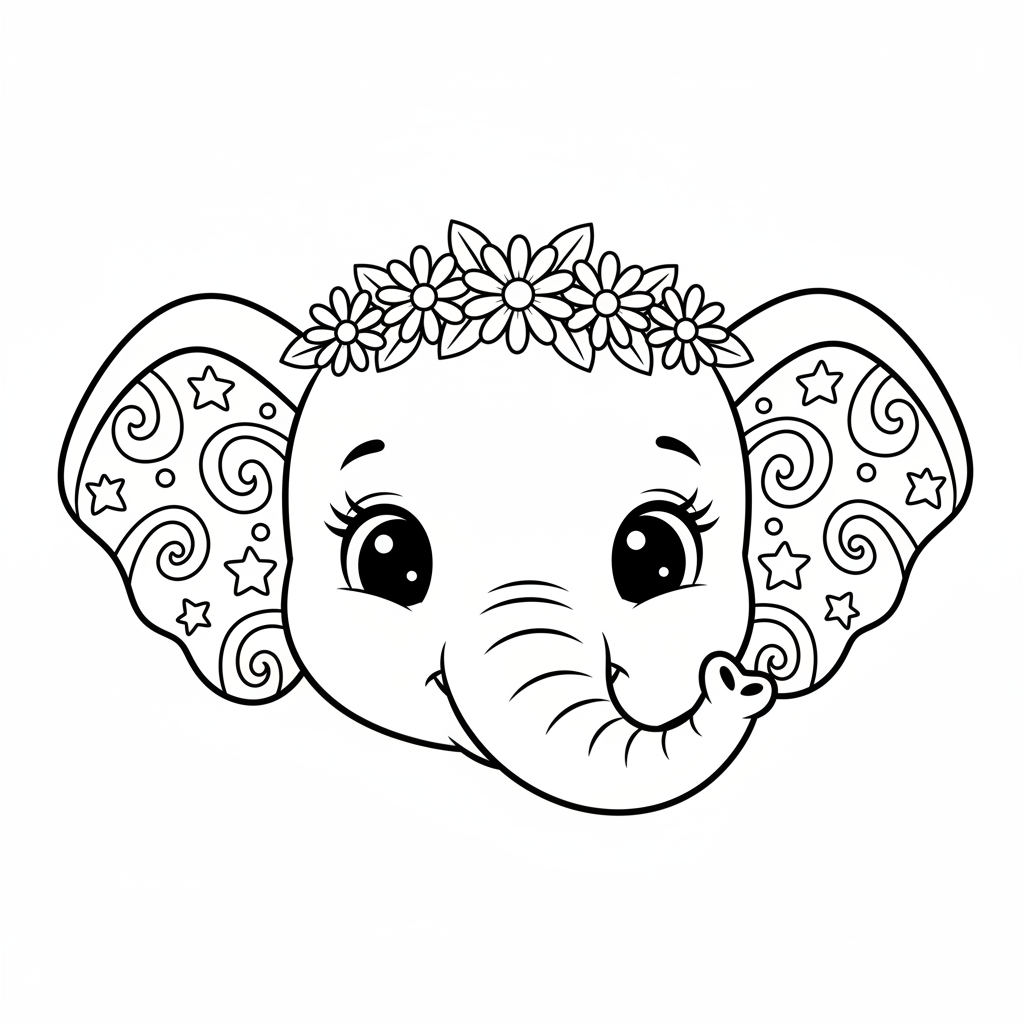 Coloriage coloriage elephant 4