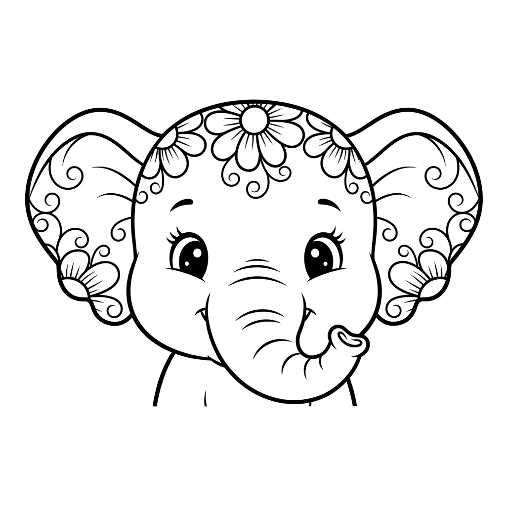 Coloriage coloriage elephant à imprimer 4