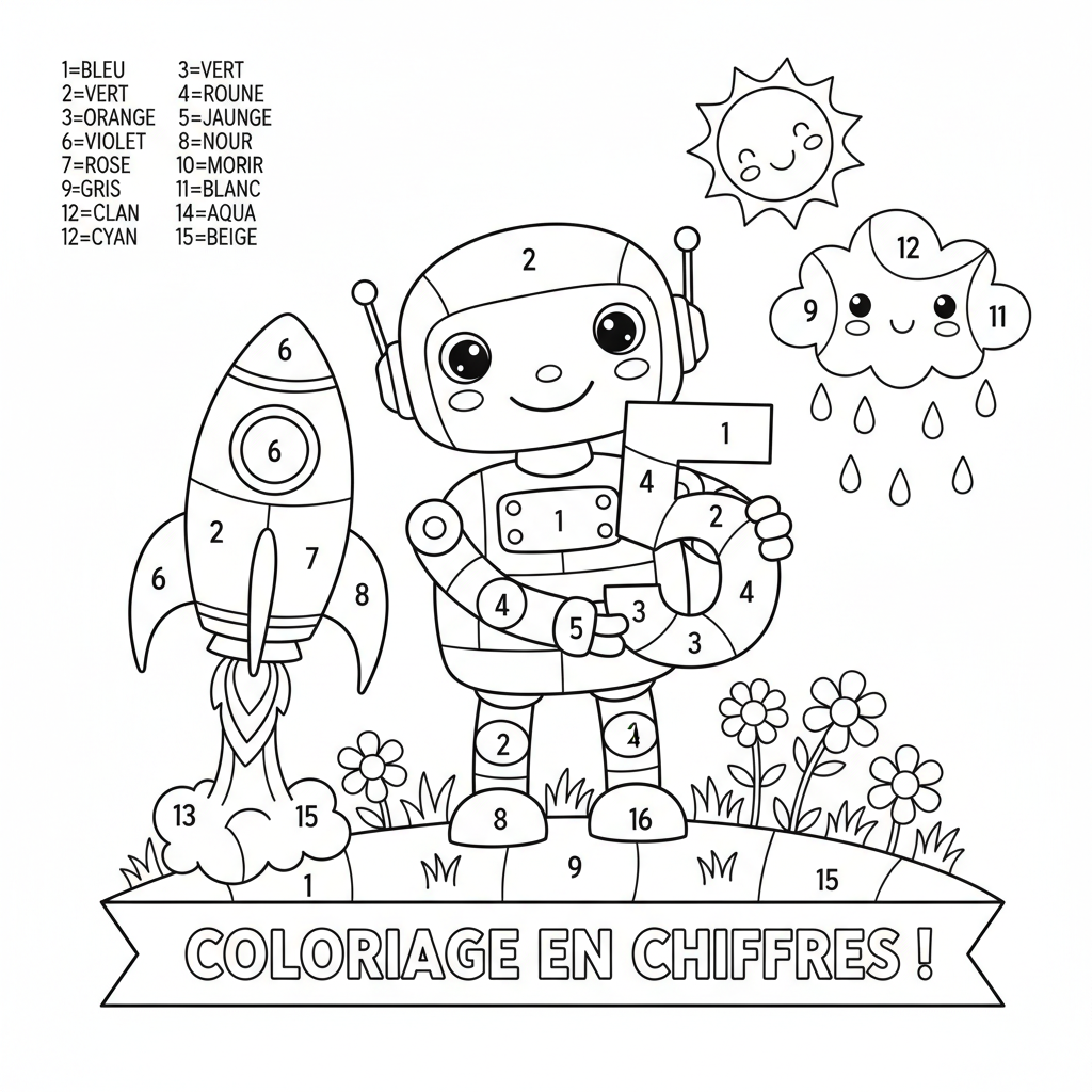 Coloriage coloriage en chiffre 2