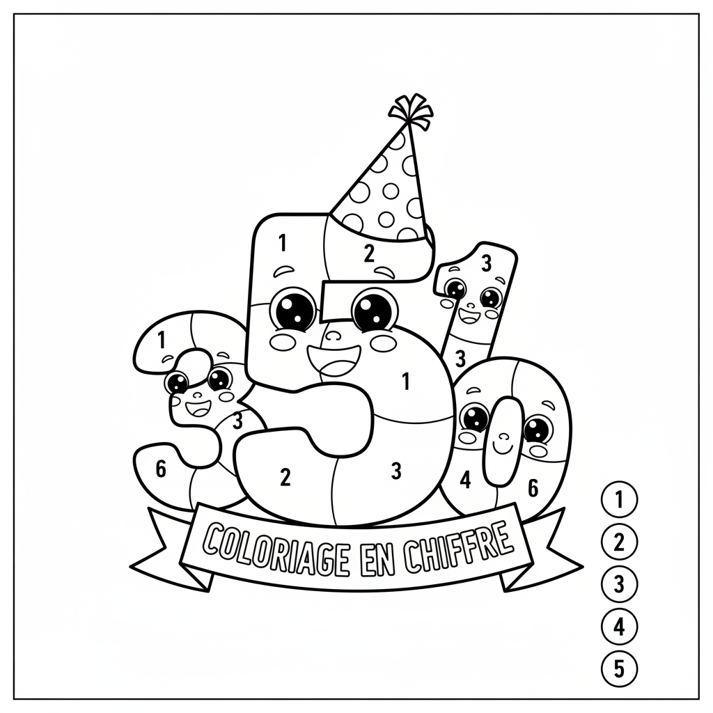 Coloriage coloriage en chiffre 4