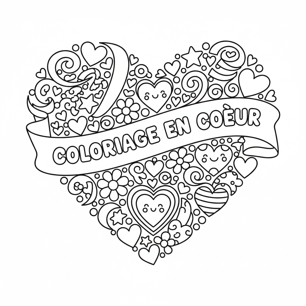Coloriage coloriage en coeur 2
