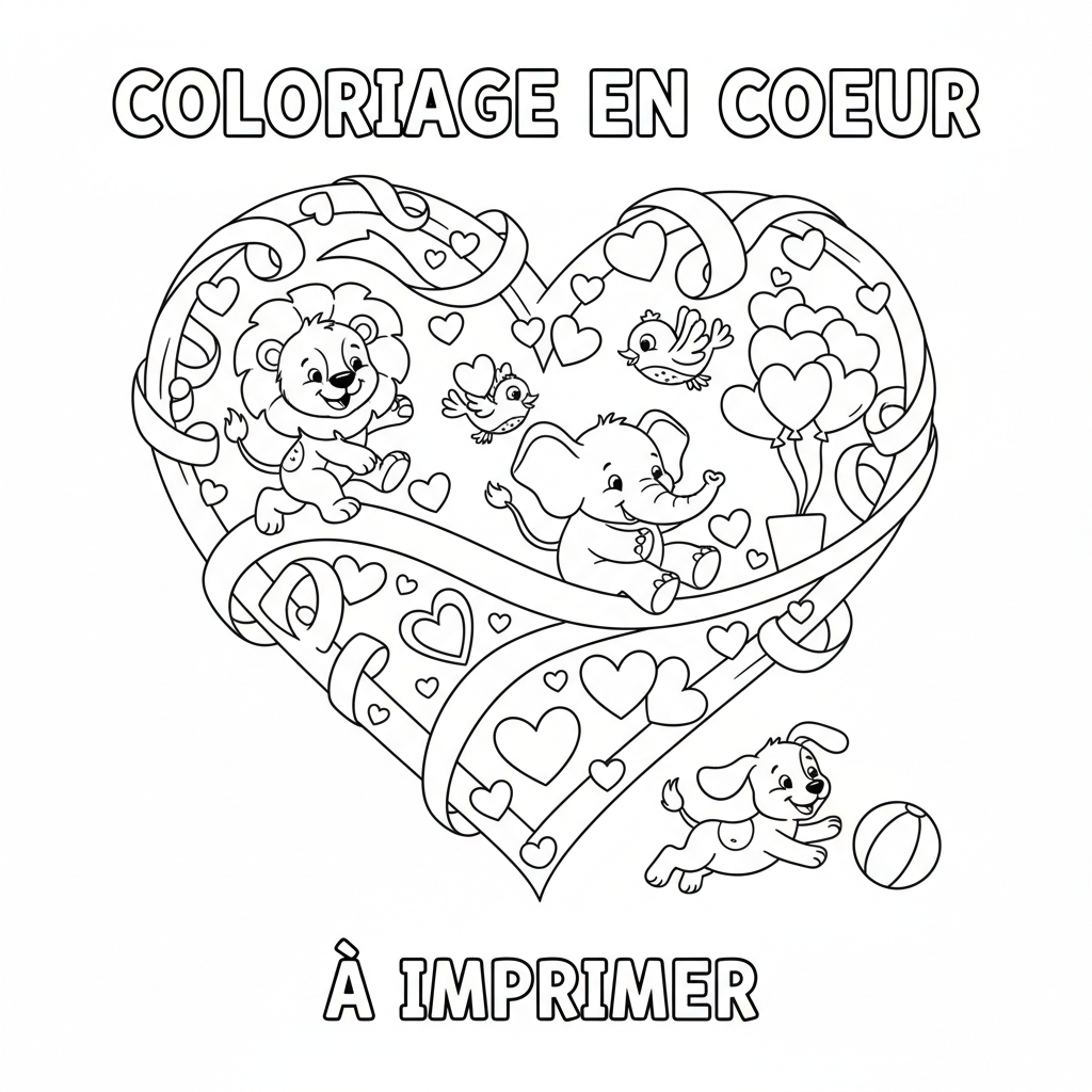 Coloriage coloriage en coeur a imprimer 5