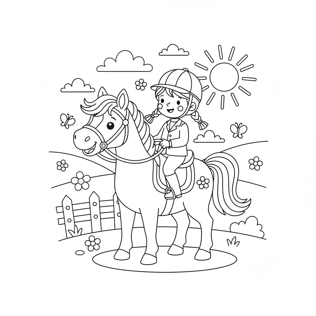 Coloriage coloriage equitation cheval 2