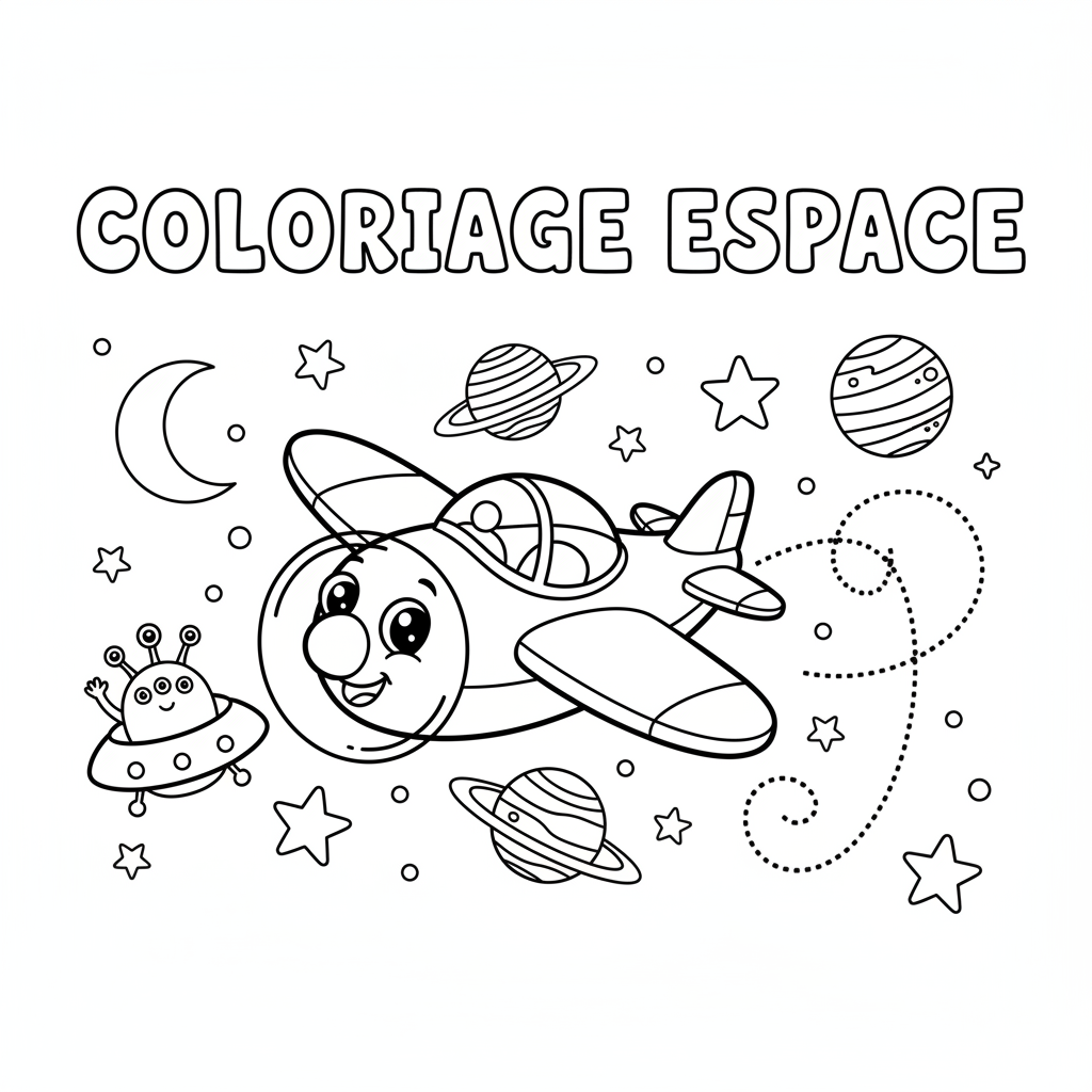 Coloriage Espace Gratuit à Imprimer pour Enfants