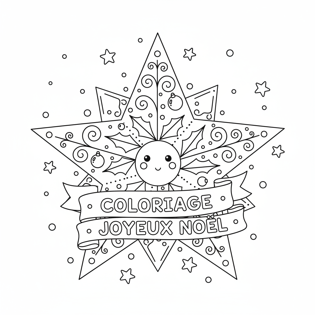 Coloriage coloriage etoile de noel 2