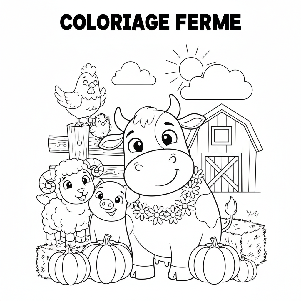 Coloriage coloriage ferme 4