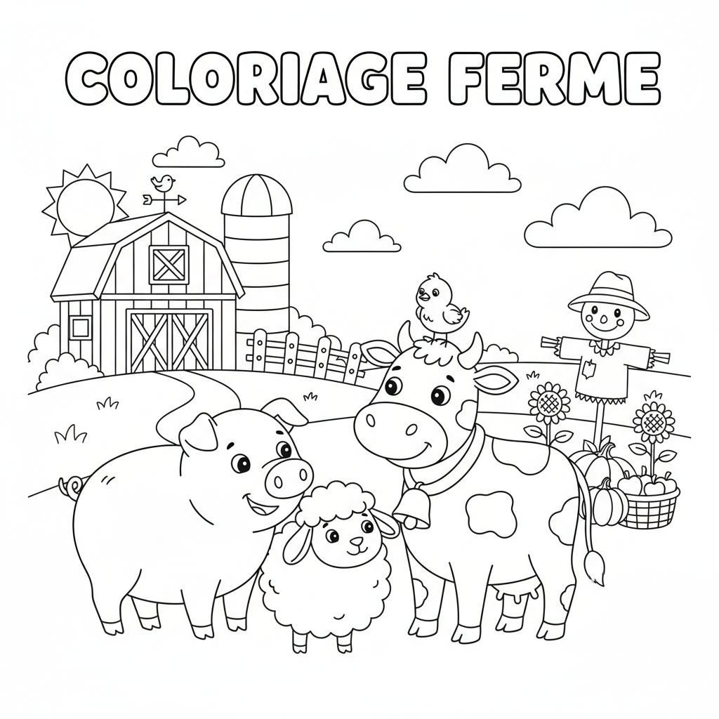 Coloriage coloriage ferme à imprimer 3