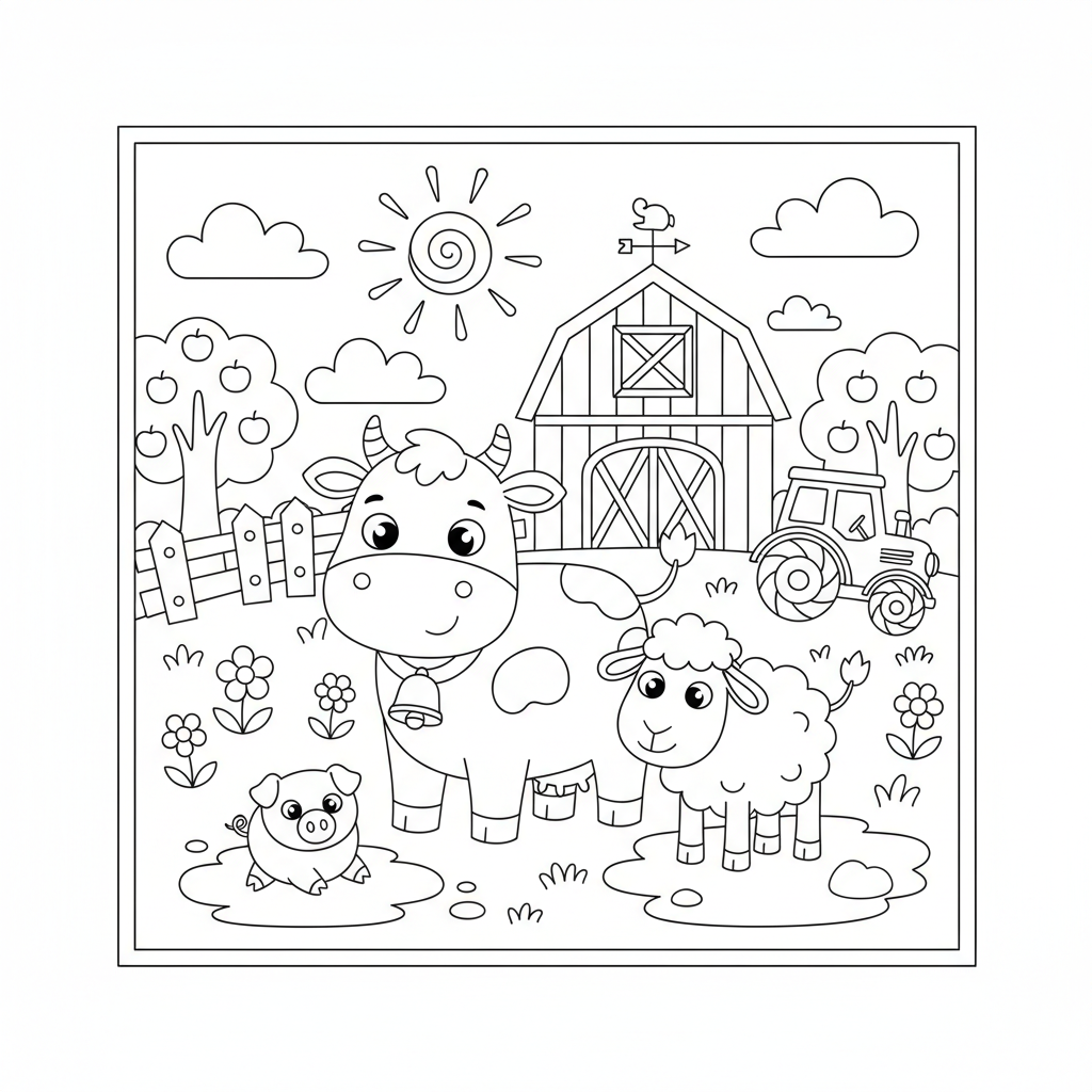 Coloriage Ferme Facile Gratuit à Imprimer