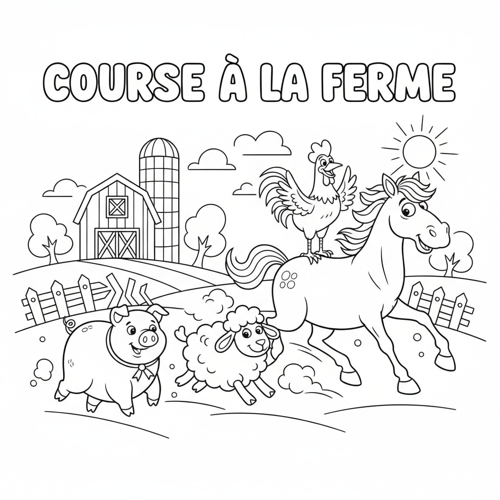 Coloriage coloriage ferme facile 5