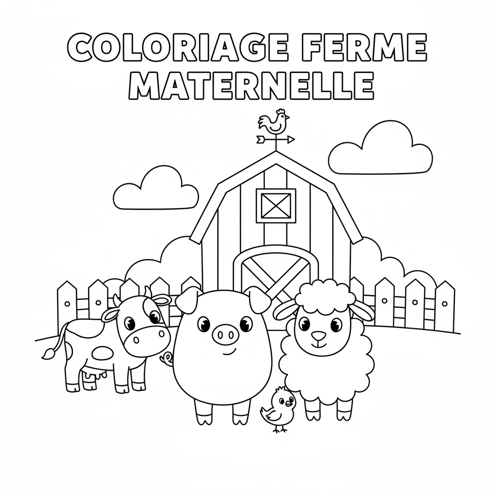 Coloriage Ferme Maternelle à Imprimer Gratuitement