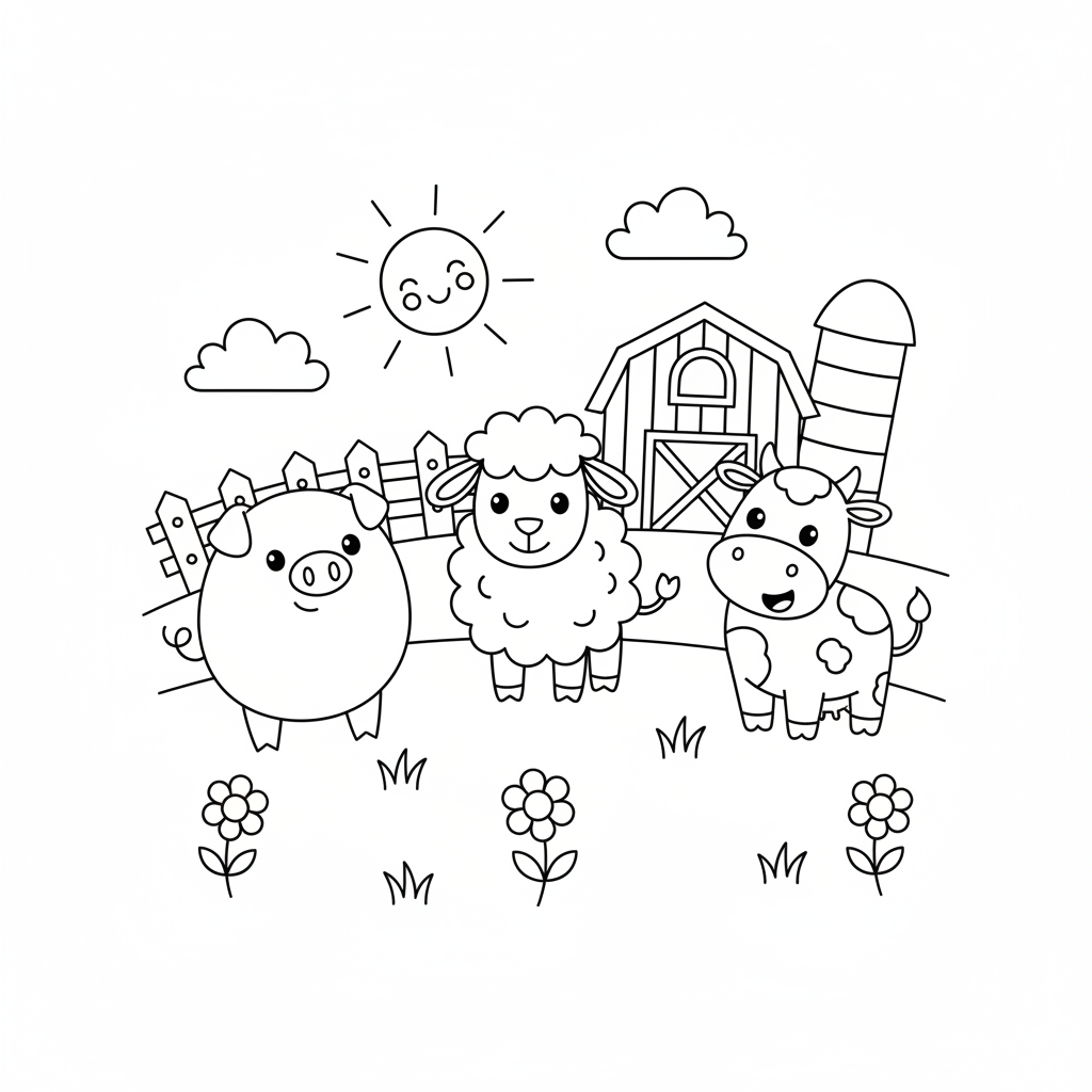 Coloriage coloriage ferme simple