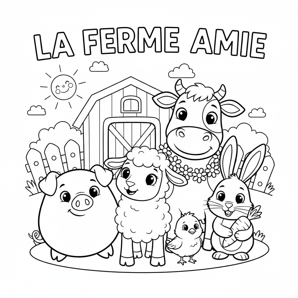Coloriage coloriage ferme simple 4