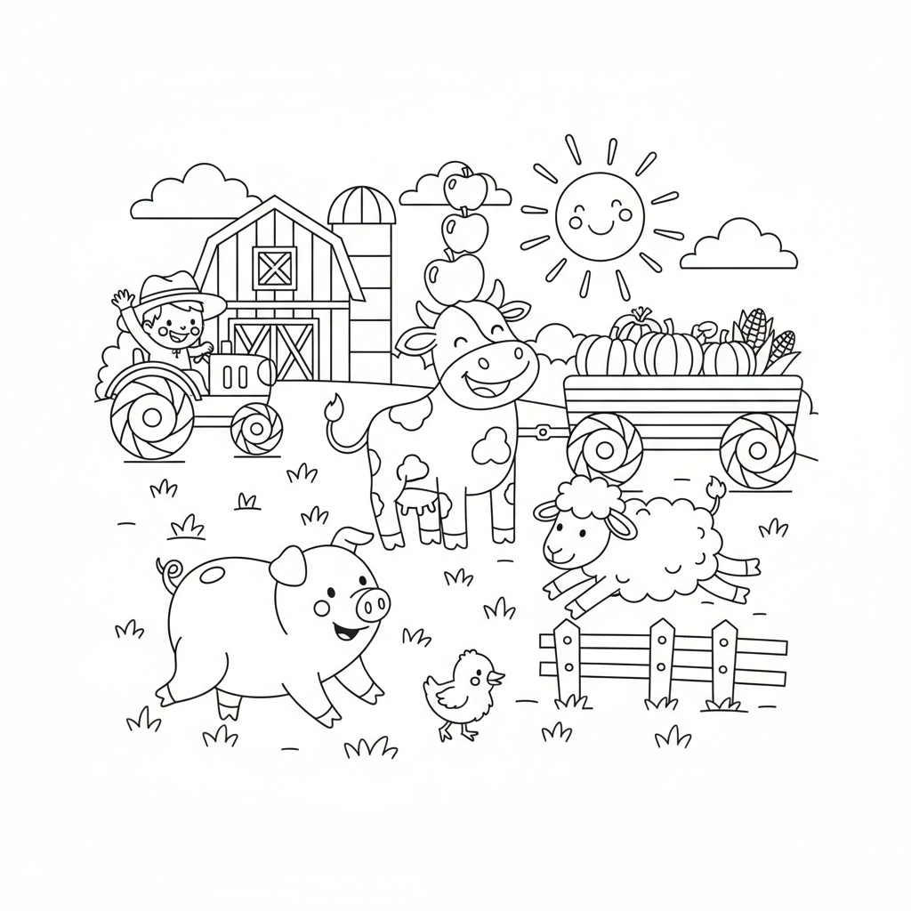 Coloriage coloriage ferme simple 5