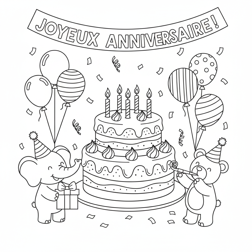 Coloriage Coloriage Fête Gratuit à Imprimer