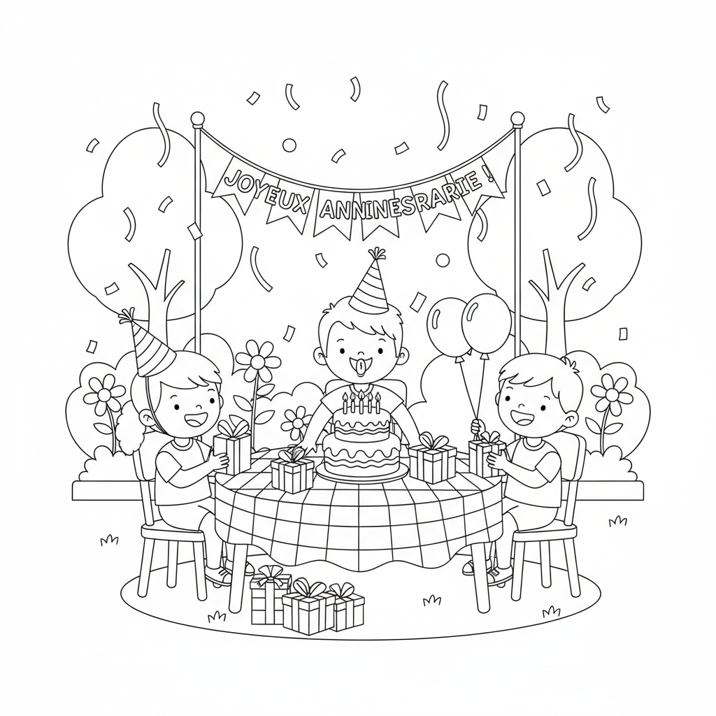 Coloriage coloriage fête 3