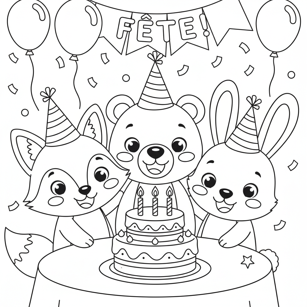 Coloriage coloriage fête 4
