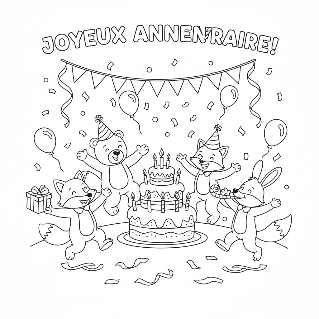 Coloriage coloriage fête 5