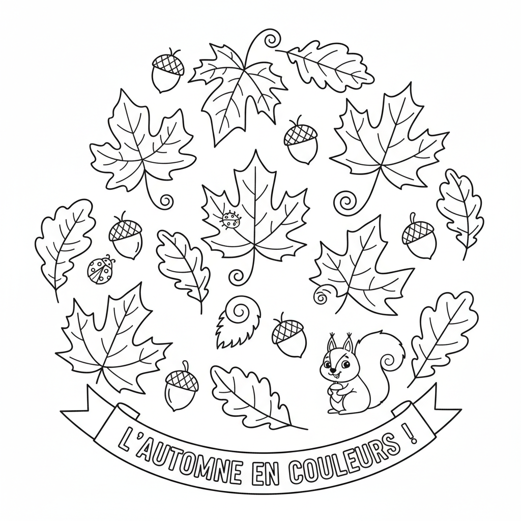 Coloriage coloriage feuille automne 2