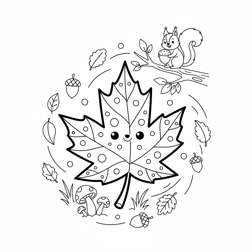 Coloriage coloriage feuille automne 3