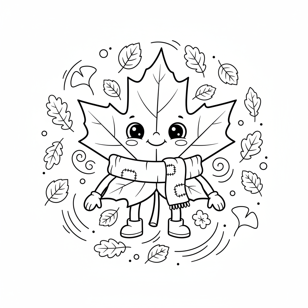 Coloriage coloriage feuille automne 4