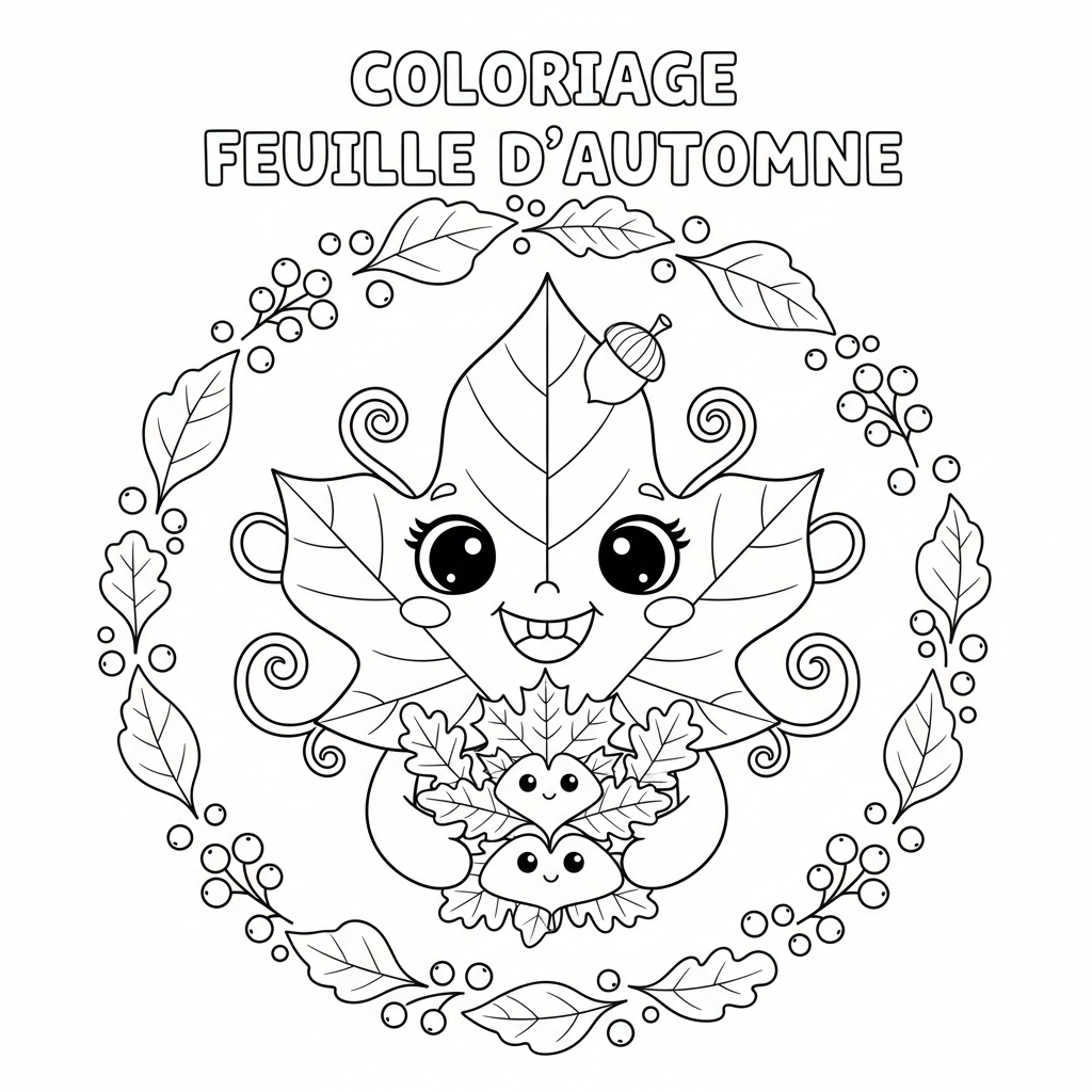 Coloriage coloriage feuille d'automne 4