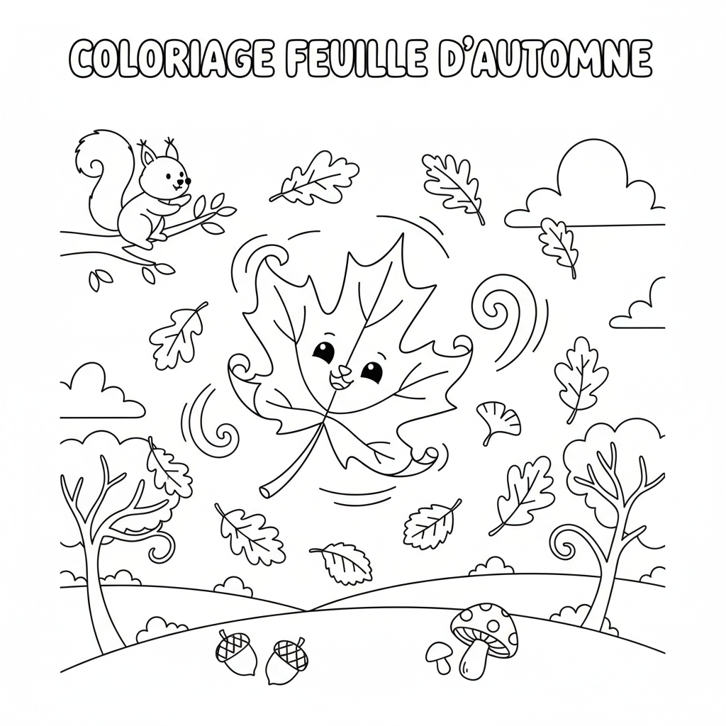 Coloriage coloriage feuille d'automne 5