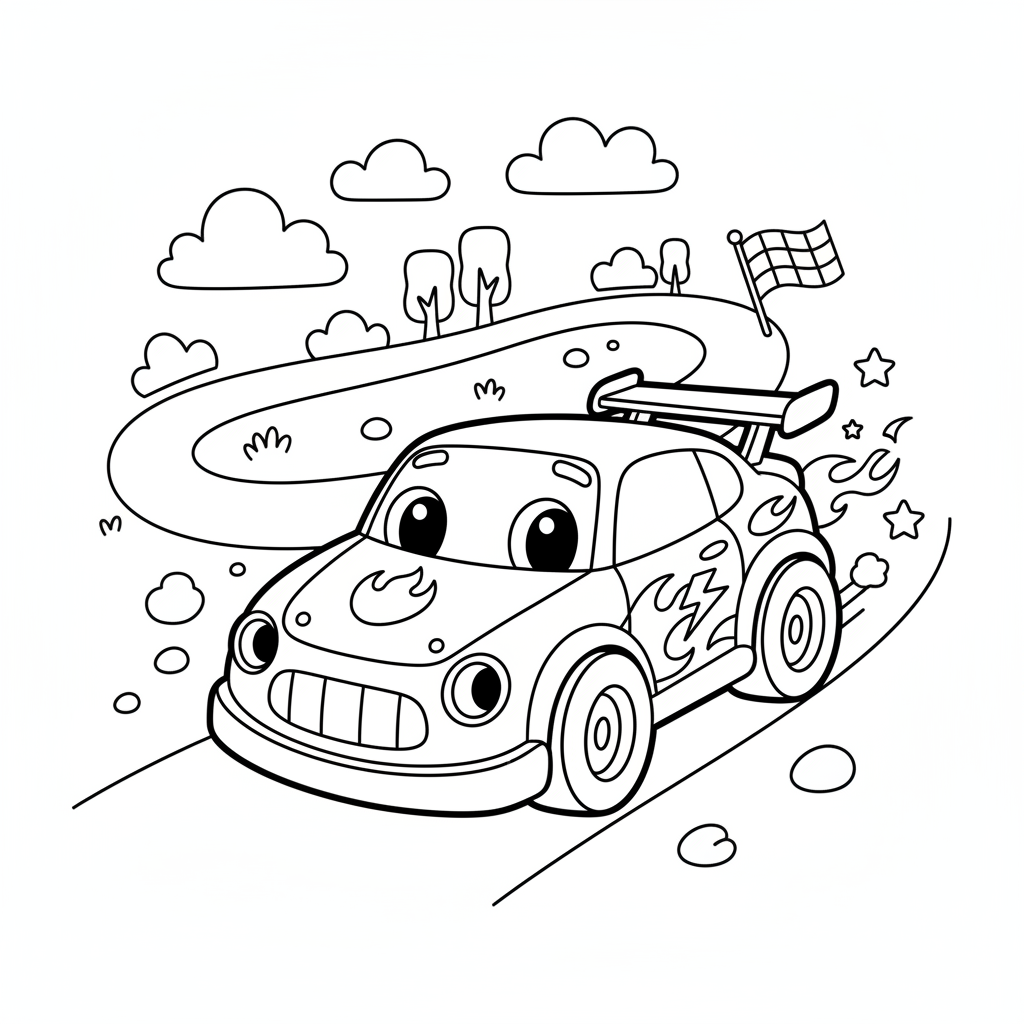 Coloriage Flash McQueen Gratuit à Imprimer