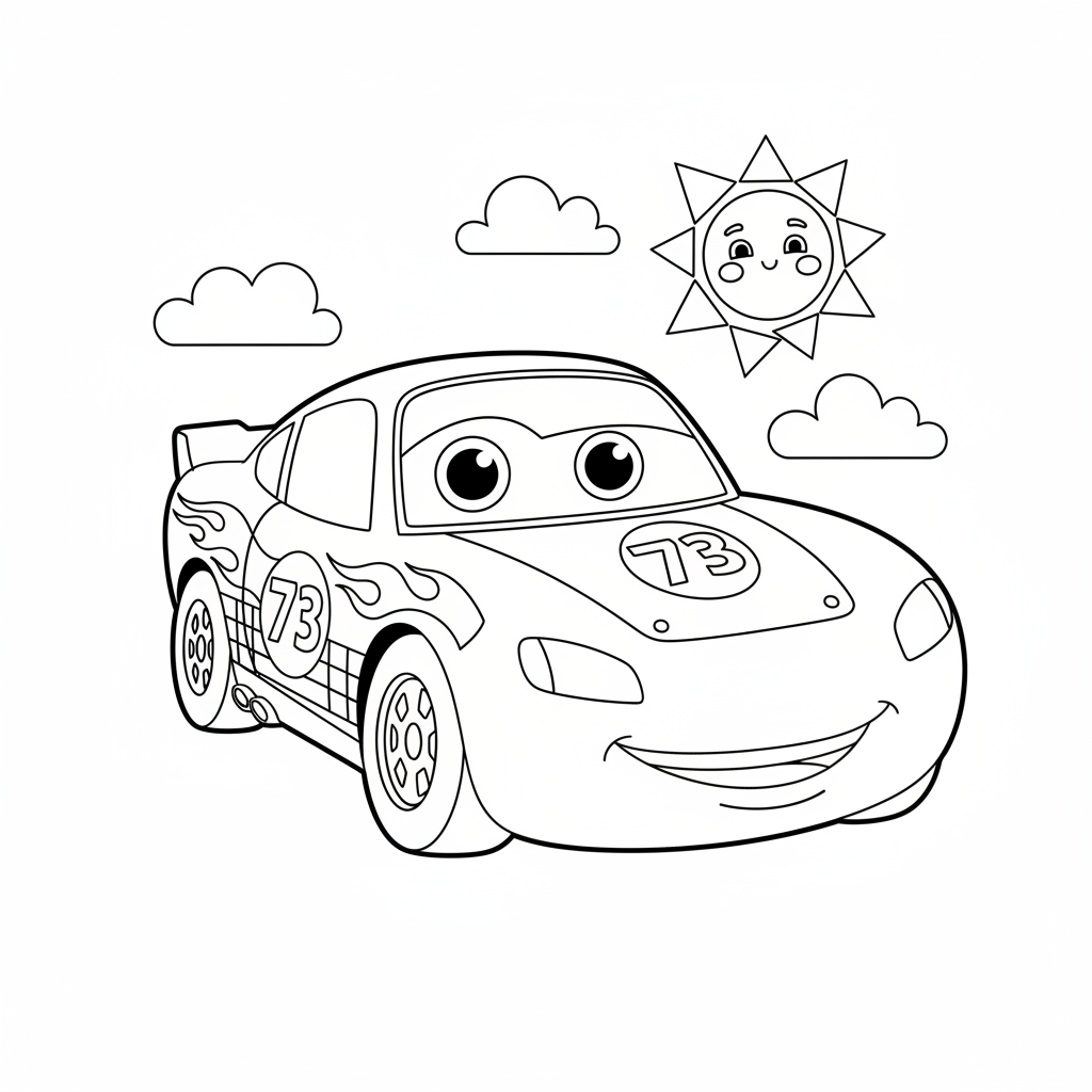 Coloriage coloriage flash mcqueen à imprimer 4