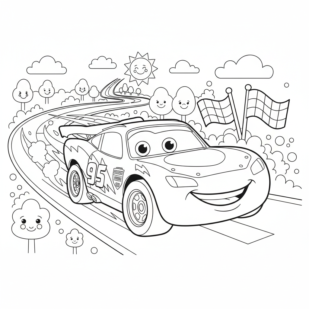 Coloriage coloriage flash mcqueen à imprimer 5
