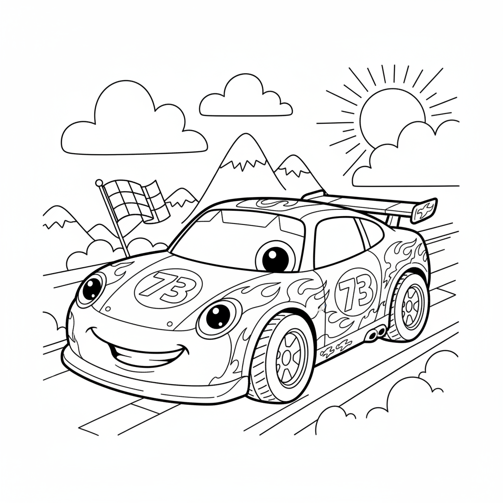 Coloriage coloriage flash mcqueen imprimer 2