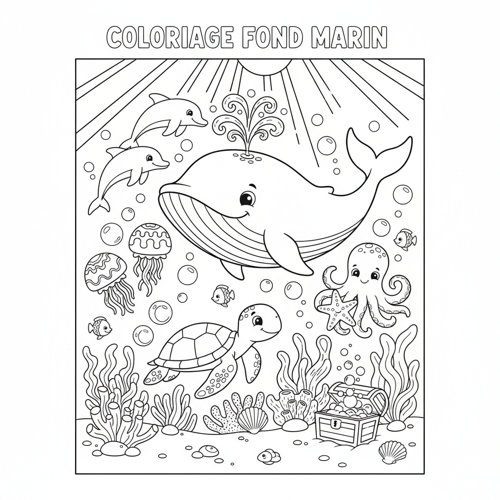 Coloriage coloriage fond marin 3