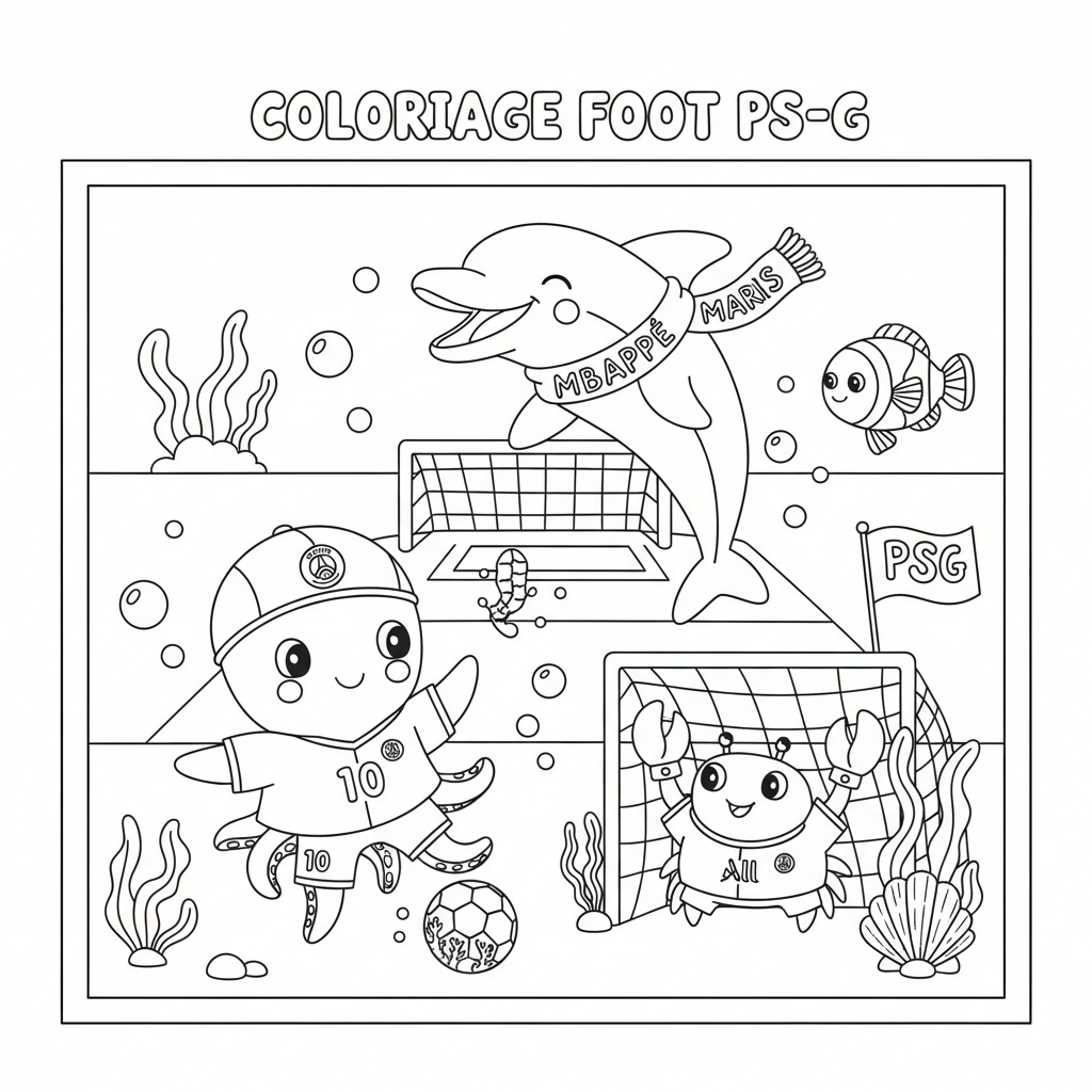 Coloriage coloriage foot à imprimer psg