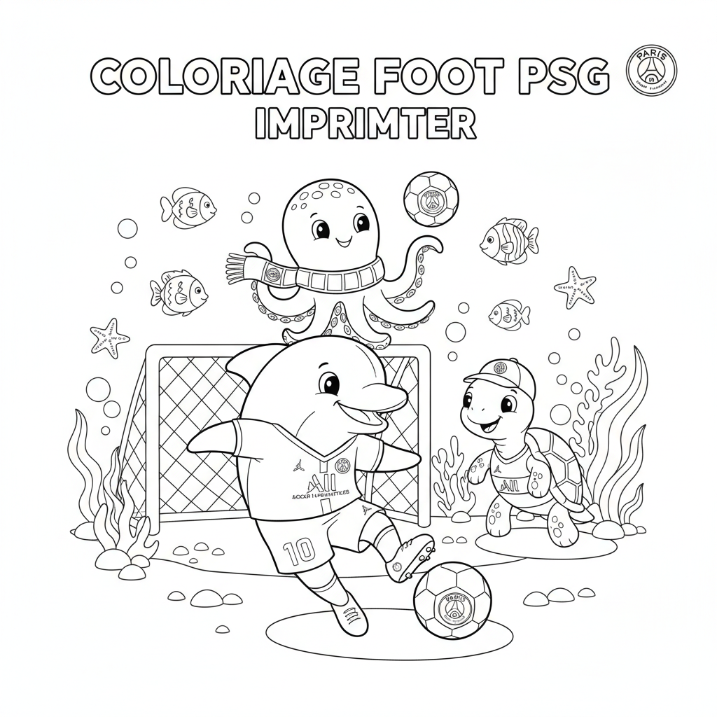 Coloriage coloriage foot à imprimer psg 2