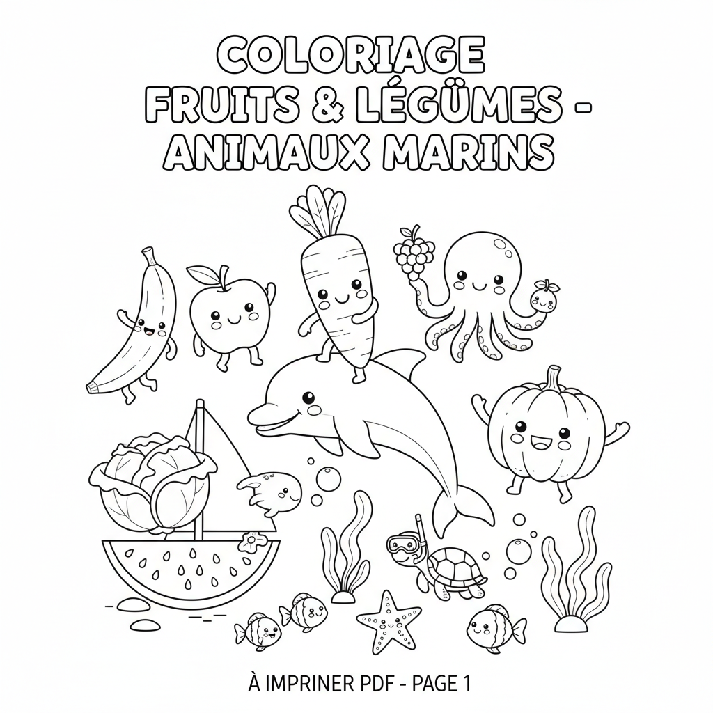 Coloriage coloriage fruit et légume à imprimer pdf 1