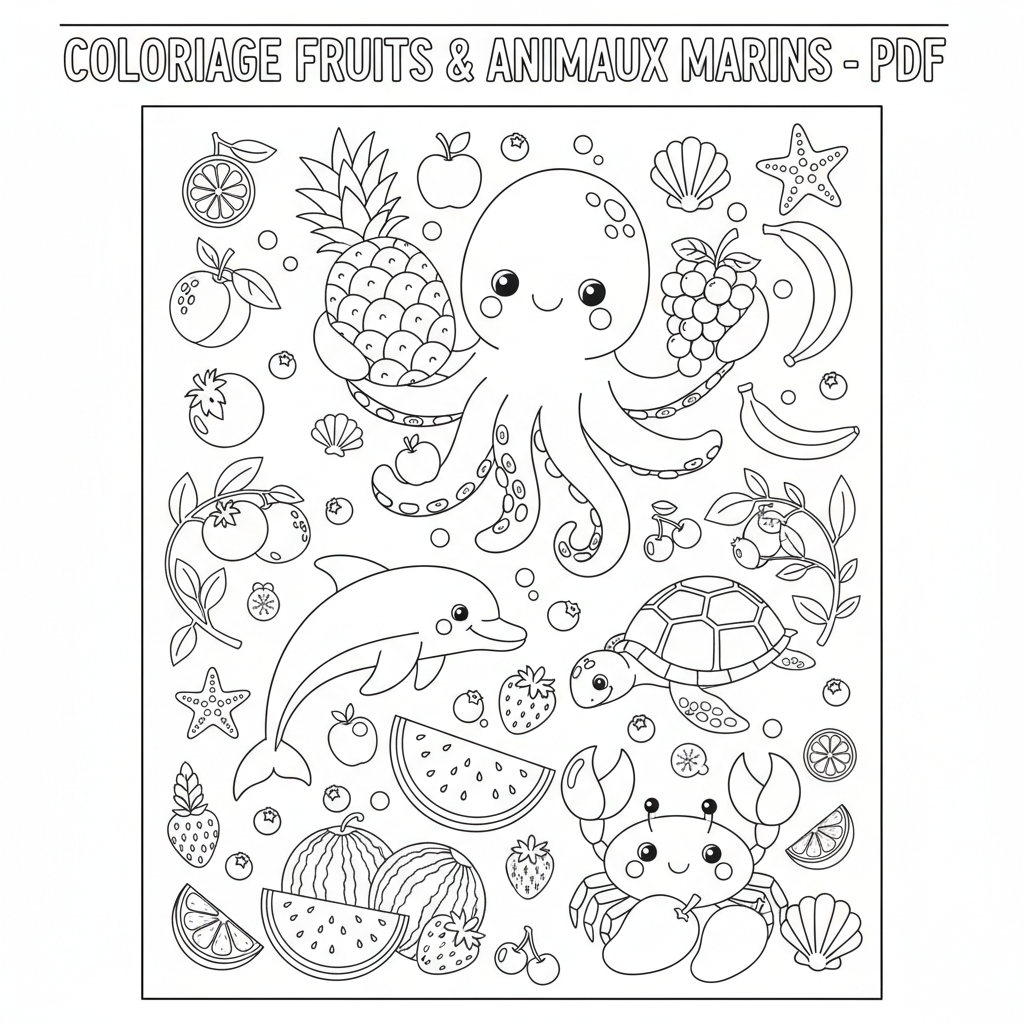 Coloriage coloriage fruits à imprimer pdf 2