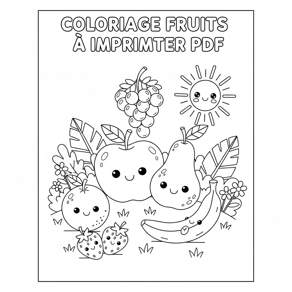 Coloriage coloriage fruits à imprimer pdf 3