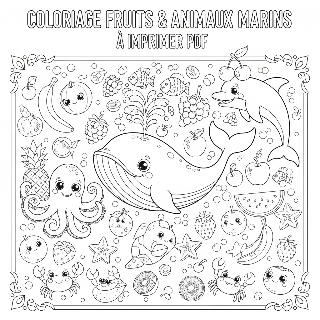Coloriage coloriage fruits à imprimer pdf 5