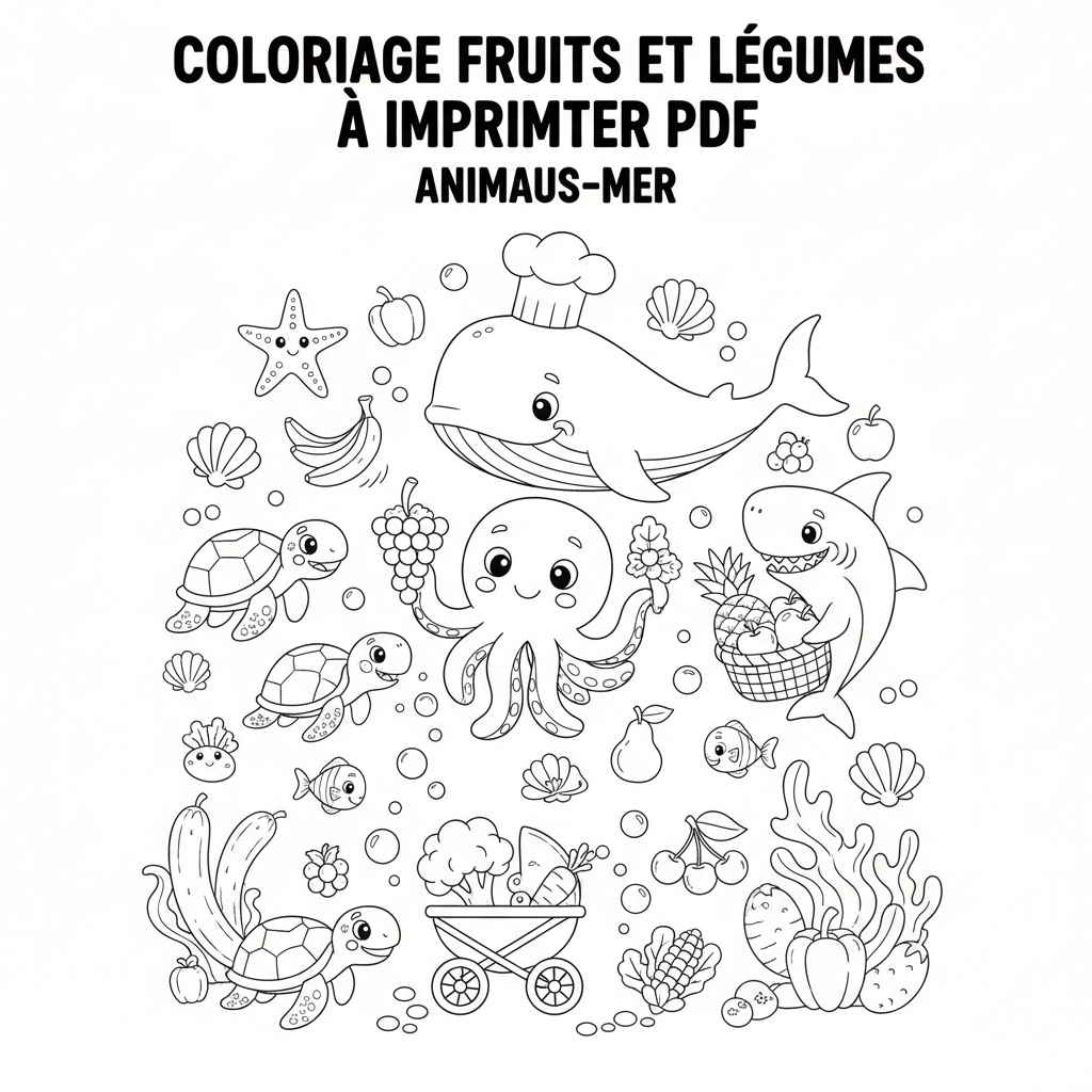 Coloriage coloriage fruits et légumes à imprimer pdf 2