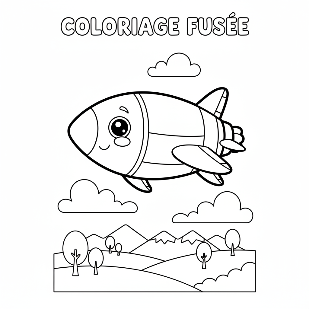 Coloriage coloriage fusée 3
