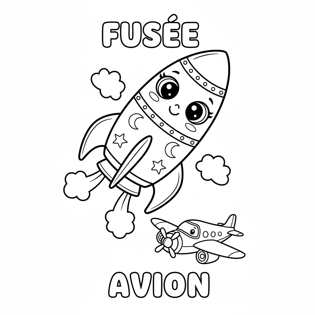Coloriage coloriage fusée 4