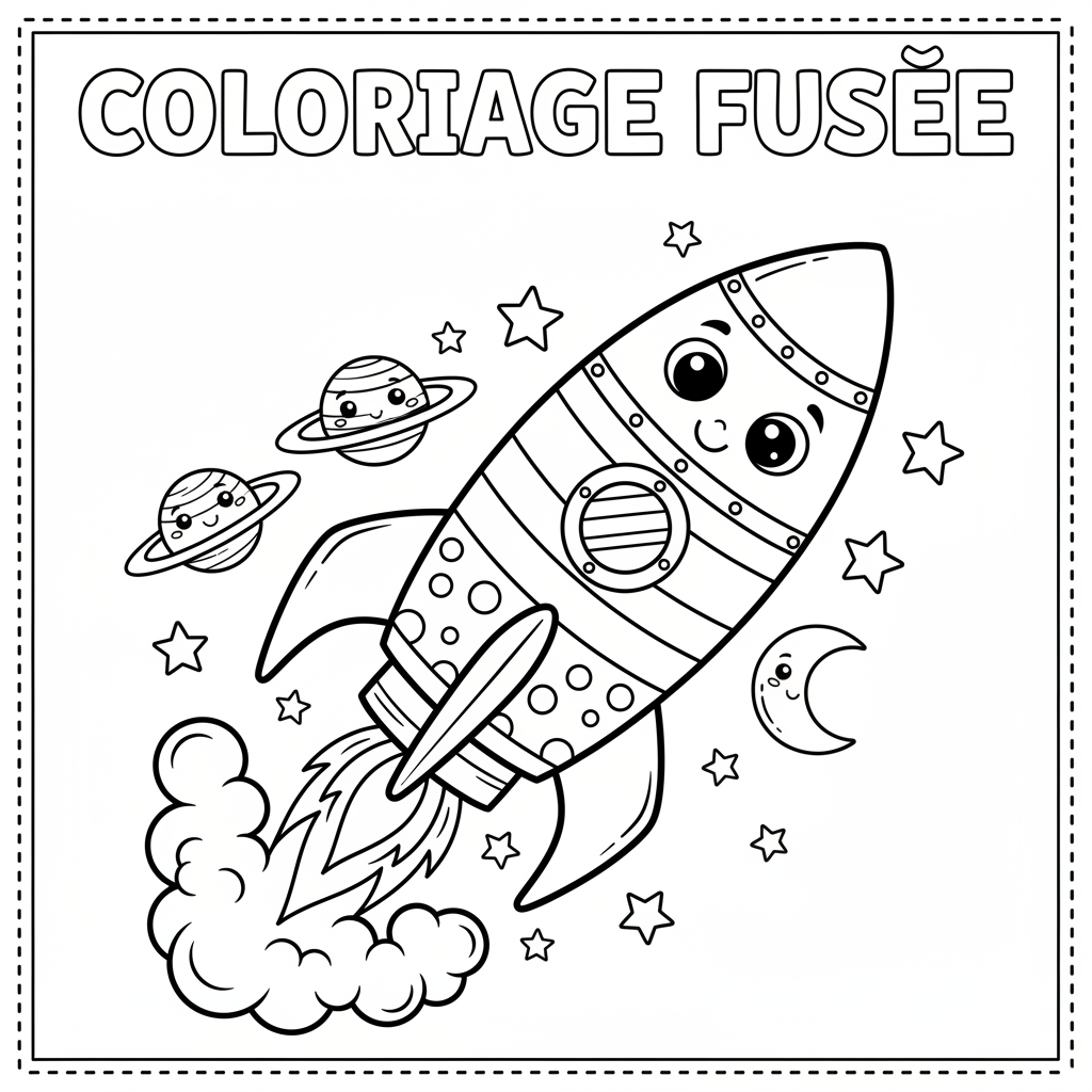 Coloriage coloriage fusée 5