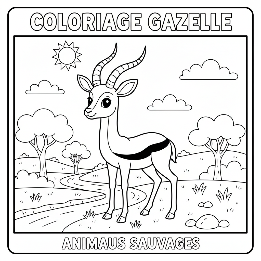 Coloriage coloriage gazelle 3