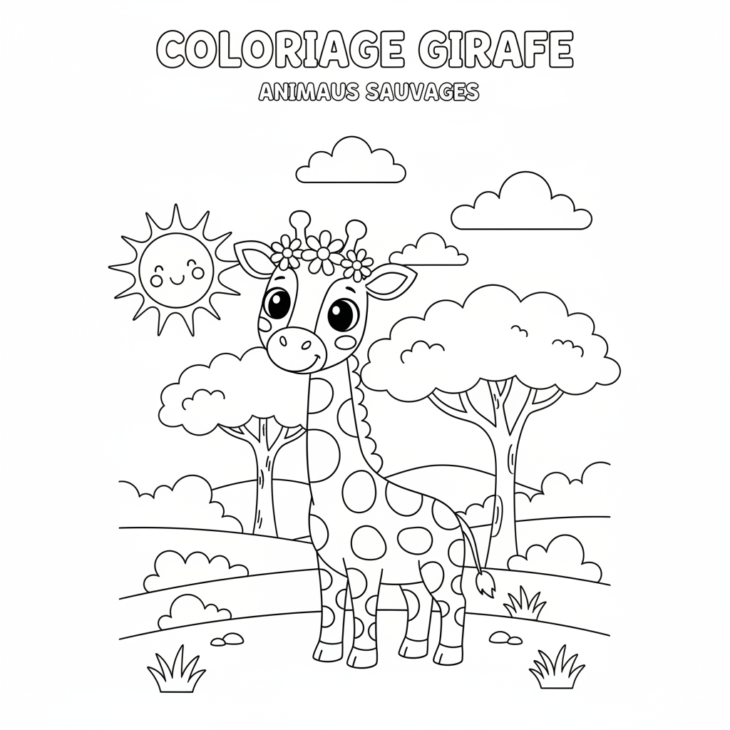 Coloriage coloriage girafe 3