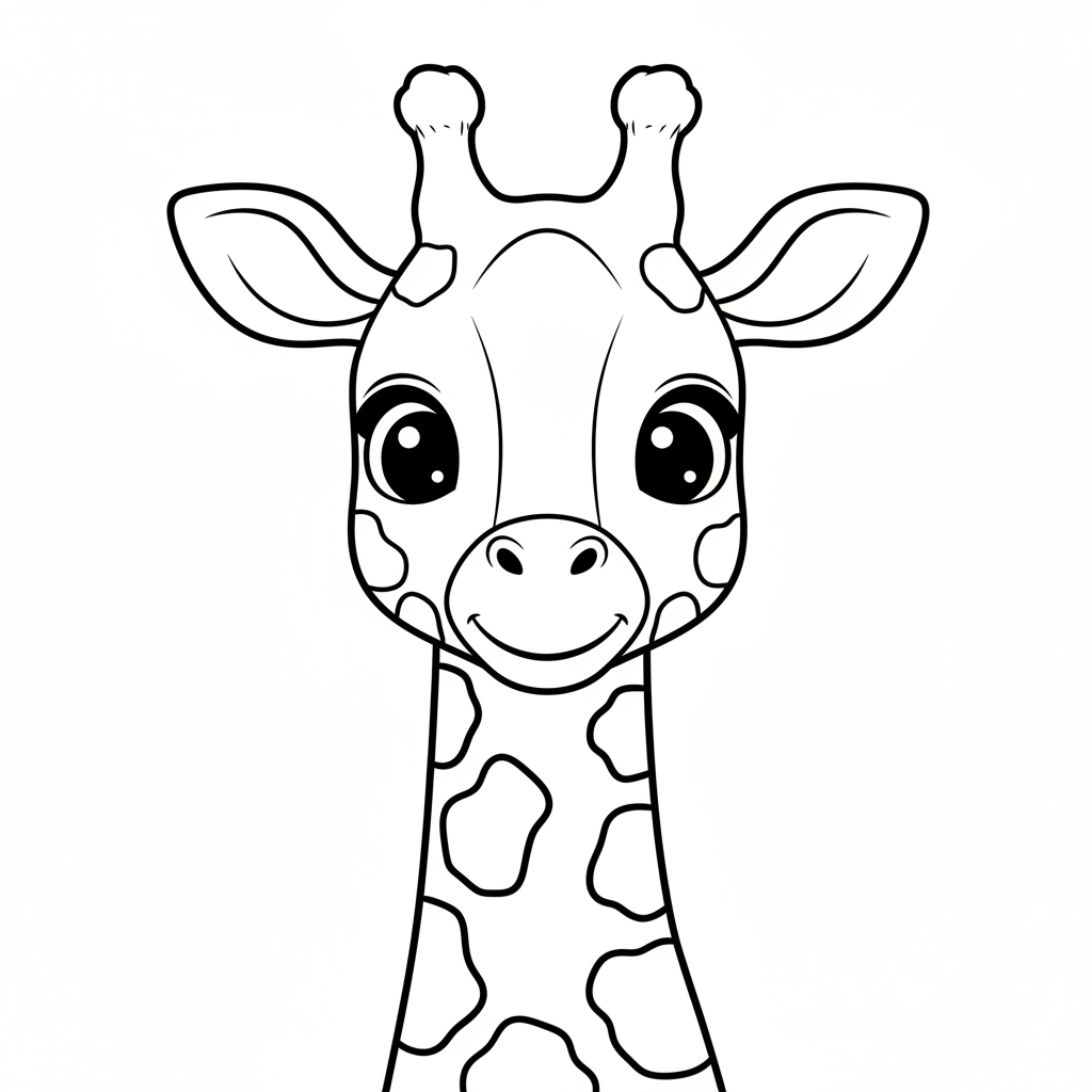 Coloriage coloriage girafe facile 4