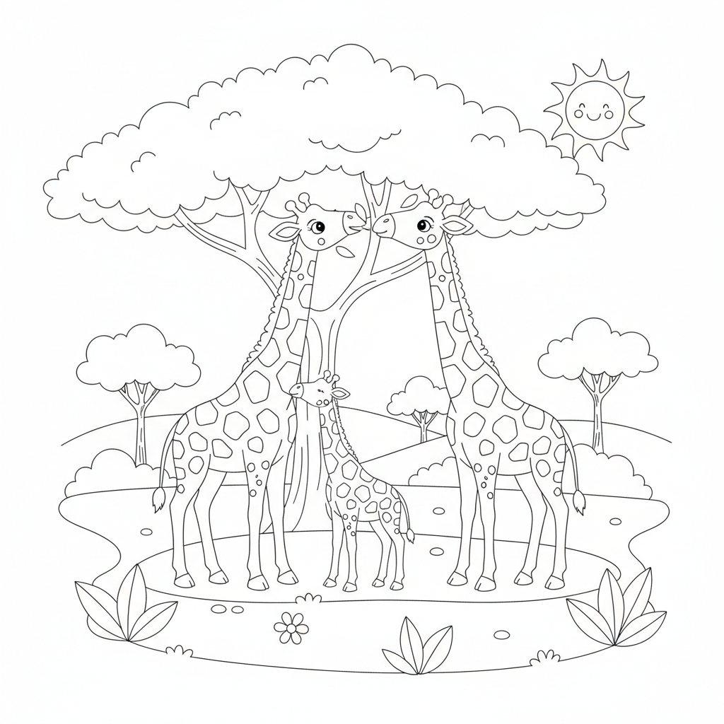 Coloriage coloriage girafes 3